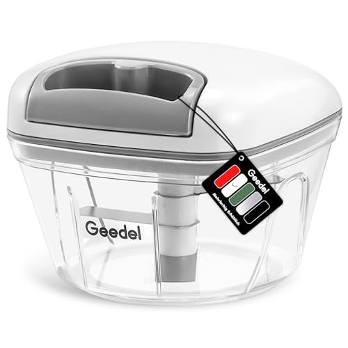 Geedel Manual Pull Food Chopper, Hand Pull String Onion Chopper Dicer for Kitchen, Easy Cleaning Food Chopper for Vegetables, Fruits (500 ML) - Image 1