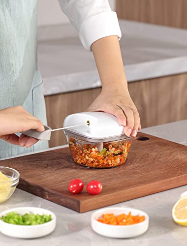 Geedel Manual Pull Food Chopper, Hand Pull String Onion Chopper Dicer for Kitchen, Easy Cleaning Food Chopper for Vegetables, Fruits (500 ML) - Image 3