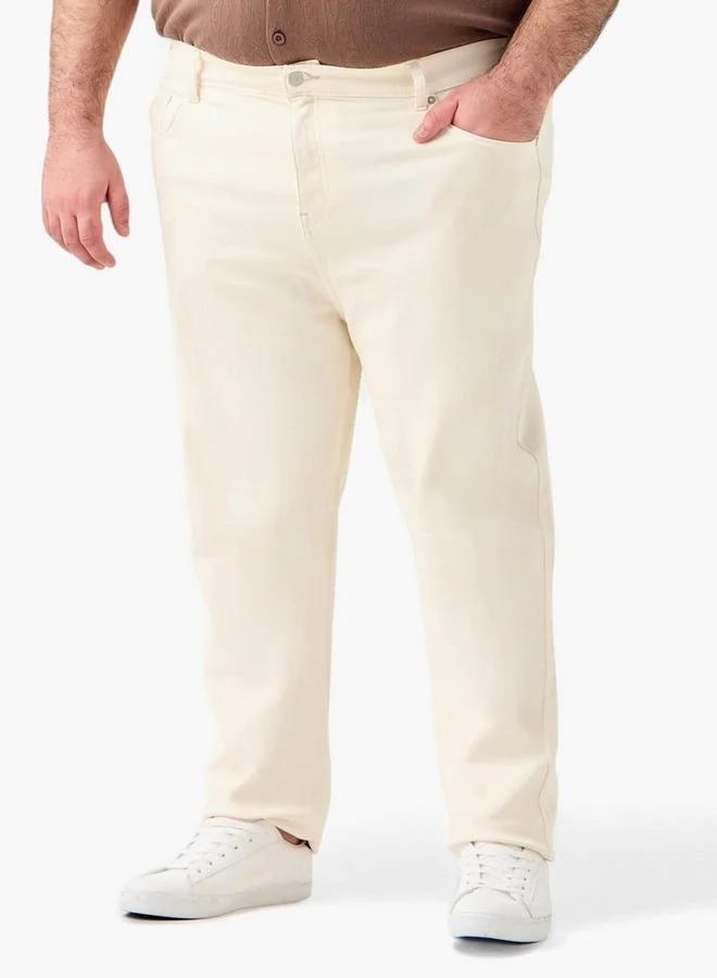 سبلاش فيڤ بنطلون مقاس كبير بقصة عادية وخصر مرن وجيوب