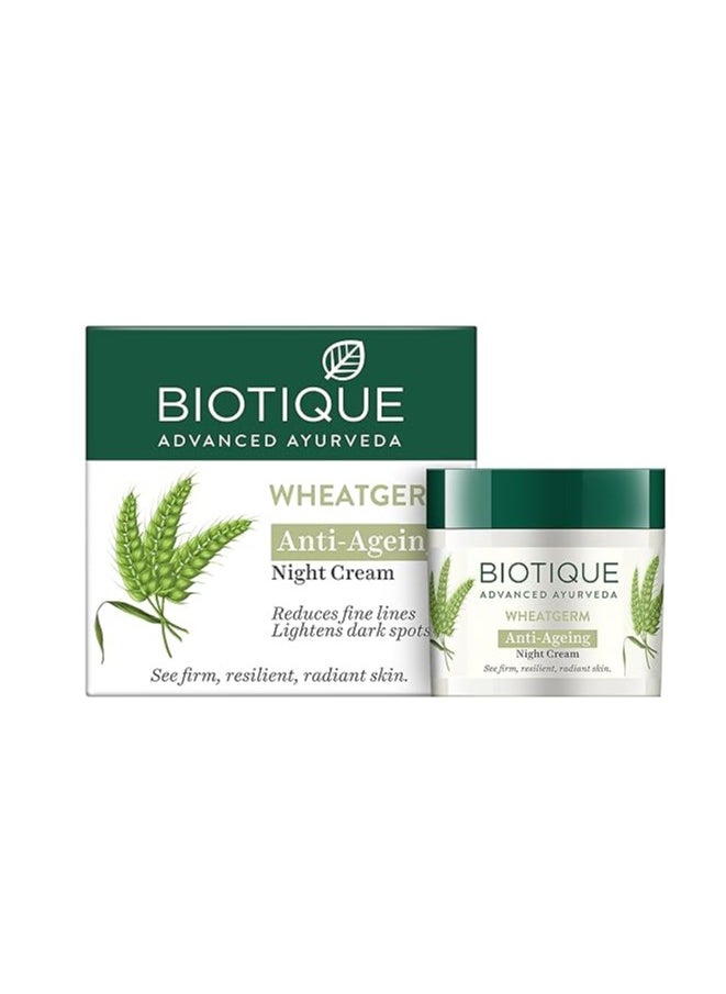 Biotique Wheat Germ Anti- Ageing Night Cream | Reduces Fine Lines | Lightens dark Spots | 100% Botanical Extracts | Suitable for All Skin Types | 50g - pzsku/Z1267572FF78F60BA3F20Z/45/_/1714295148/3b11e9e6-e265-4316-b125-2dd04db4769d