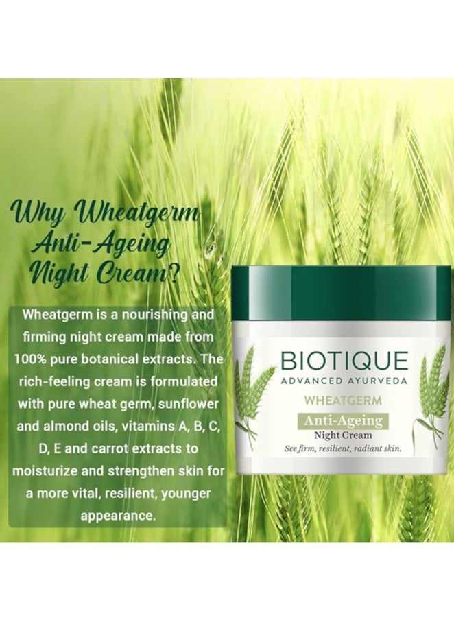 Biotique Wheat Germ Anti- Ageing Night Cream | Reduces Fine Lines | Lightens dark Spots | 100% Botanical Extracts | Suitable for All Skin Types | 50g - pzsku/Z1267572FF78F60BA3F20Z/45/_/1714295219/37896460-34a7-4255-abc5-38446529a83e