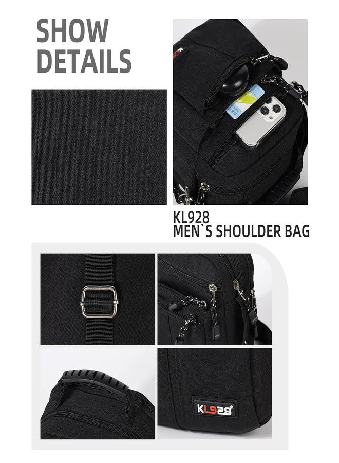 KL928 Men's Messenger Bag - Crossbody Shoulder Bags Travel Bag Man Purse Casual Sling Pack for Work Business(Small Version,Black) - Image 5