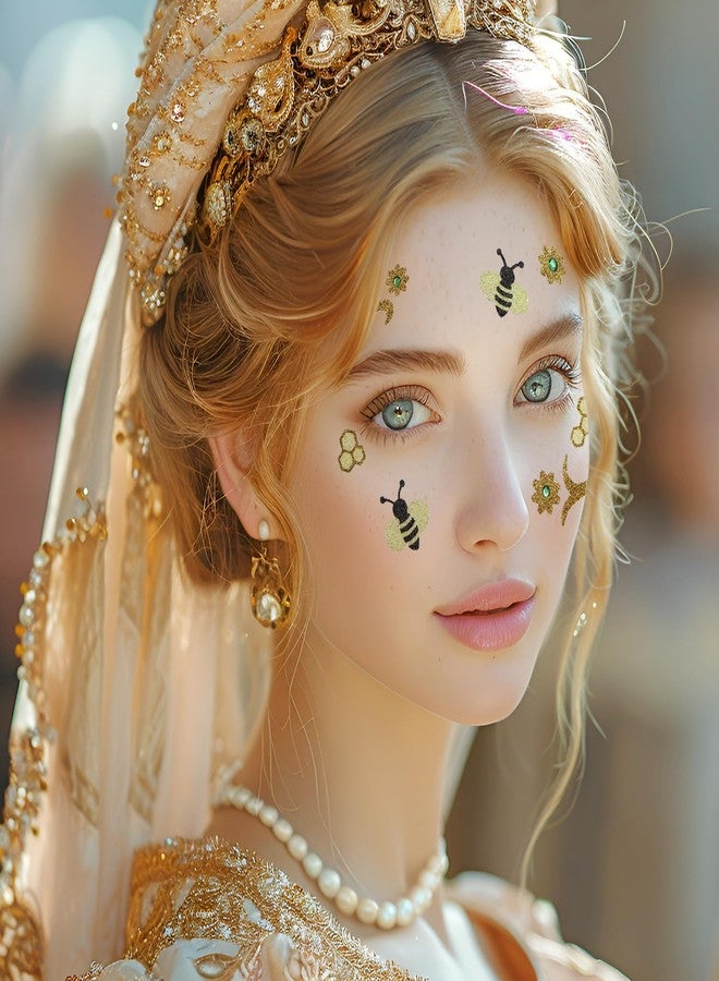 PENTA ANGEL Bee Face Jewels Penta Angel Stick On Face Costume Gems Self-Adhesive Halloween Dress Up Sticker for Festival Holiday Party Accessories (Bee382) - Image 5