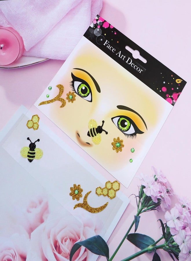 PENTA ANGEL Bee Face Jewels Penta Angel Stick On Face Costume Gems Self-Adhesive Halloween Dress Up Sticker for Festival Holiday Party Accessories (Bee382) - Image 2