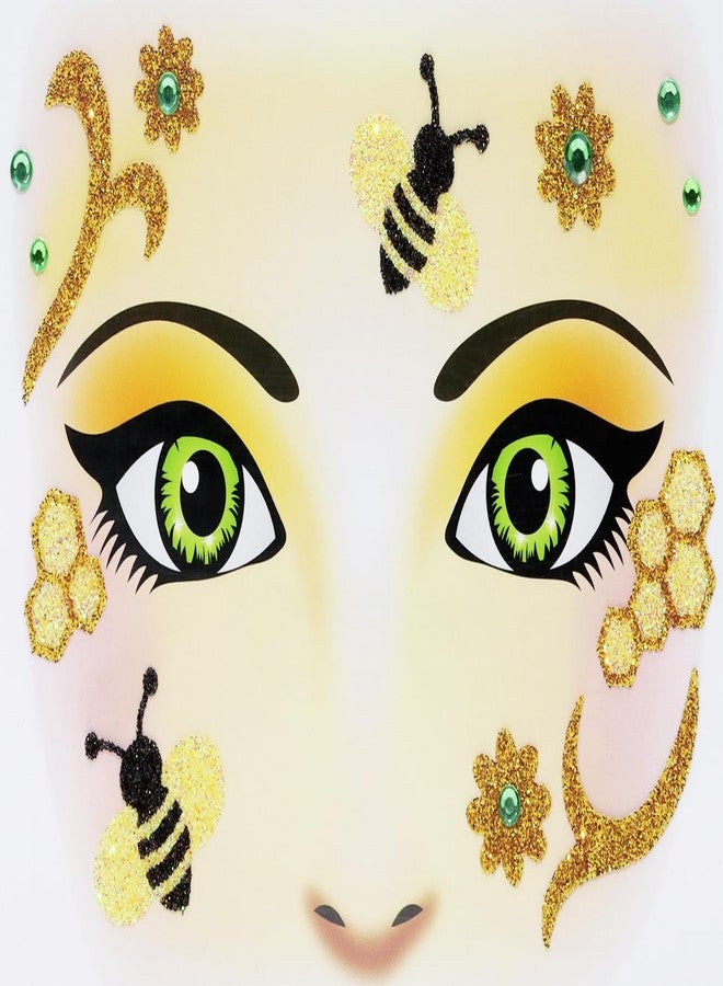 PENTA ANGEL Bee Face Jewels Penta Angel Stick On Face Costume Gems Self-Adhesive Halloween Dress Up Sticker for Festival Holiday Party Accessories (Bee382) - Image 1