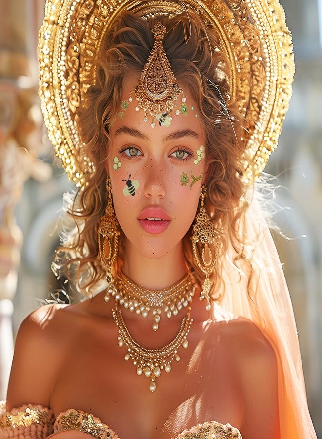 PENTA ANGEL Bee Face Jewels Penta Angel Stick On Face Costume Gems Self-Adhesive Halloween Dress Up Sticker for Festival Holiday Party Accessories (Bee382) - Image 4