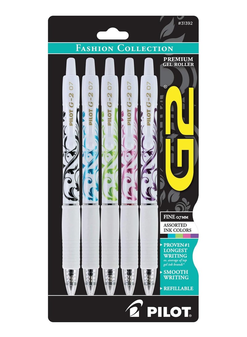 بايلوت G2 مجموعة أقلام حبر جل فاخرة من مجموعة الأزياء، ألوان متنوعة ذات نقاط دقيقة، عدد 5 - Image 1