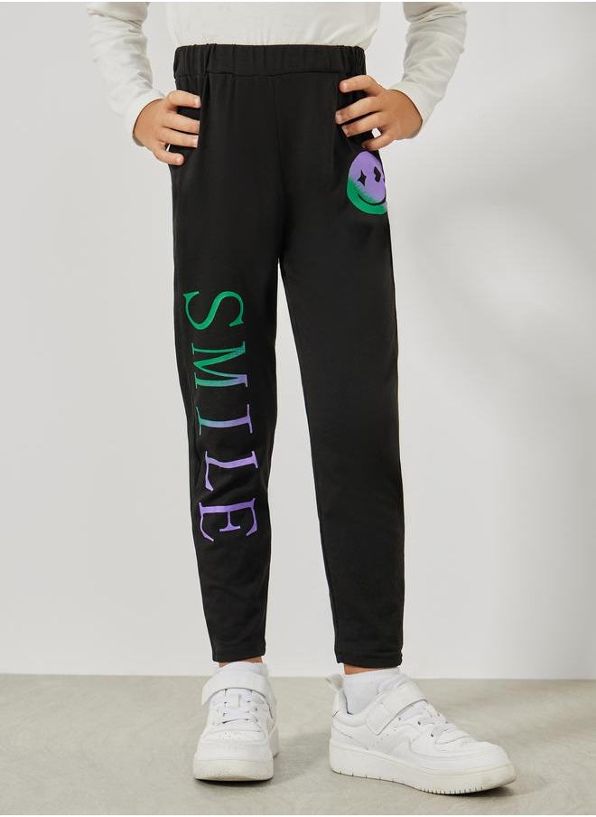 Styli - Emoji Print Lightweight Joggers - Image 1