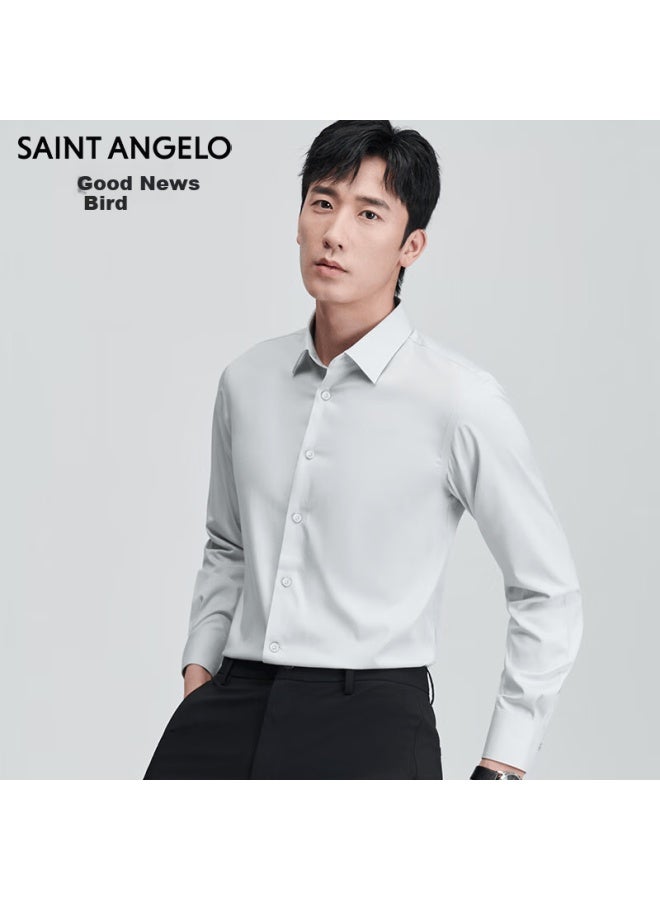 Saint Angelo Baoxiniao Men's Business Formal Long Sleeve Shirt Ice Cool Jade Feeling Kebc251052u Gray 39 - Image 1
