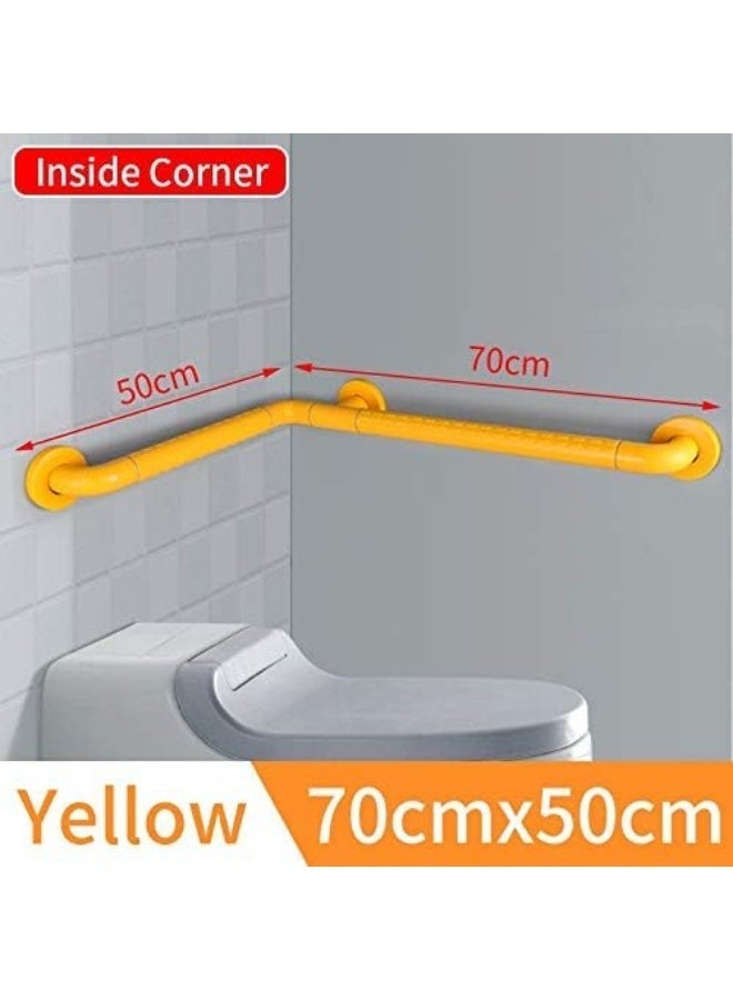 70 x 50 cm stainless steel corner bathroom safety grab bar, non-slip surface, supports up to 250 lbs, available in yellow and white - Image 4