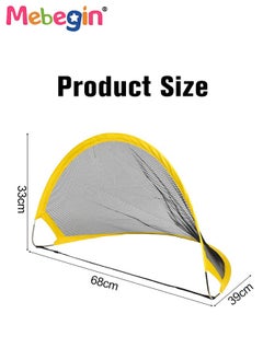 MEBEGIN Portable Soccer Goal Net Set with Soccer Ball and Air Pump, 2PCS Pop Up Training Soccer Goals for Backyard, Indoor or Outdoor Versions, Easy Assembly, Great for Kids and Adults, 68*39*33cm  - Image 2