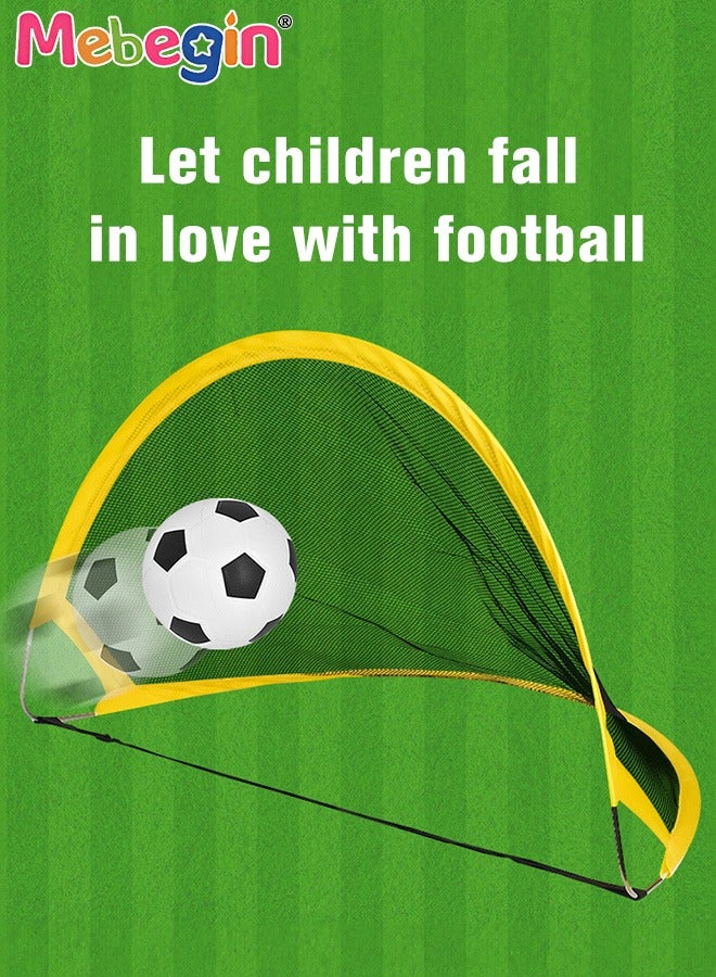 MEBEGIN Portable Soccer Goal Net Set with Soccer Ball and Air Pump, 2PCS Pop Up Training Soccer Goals for Backyard, Indoor or Outdoor Versions, Easy Assembly, Great for Kids and Adults, 68*39*33cm - Image 5