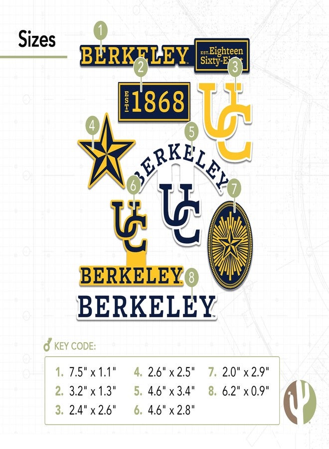 Desert Cactus University of California Berkeley Sticker Golden Bears Cal UC Sticker Vinyl Decals Laptop Water Bottle Car Scrapbook Sheet (T2-2) - Image 3