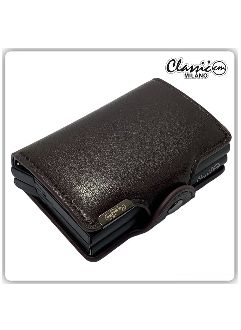 Classic Milano Classic Milano Faux Leather RFID Blocking Pop Up Wallet for Men and Women - Automatic Card Holder Wallet with Pop-up Design - Secure, Compact Credit Card Holder for Men - Stylish Wallet for Men & Women’s RFID Card Wallet  - Image 1