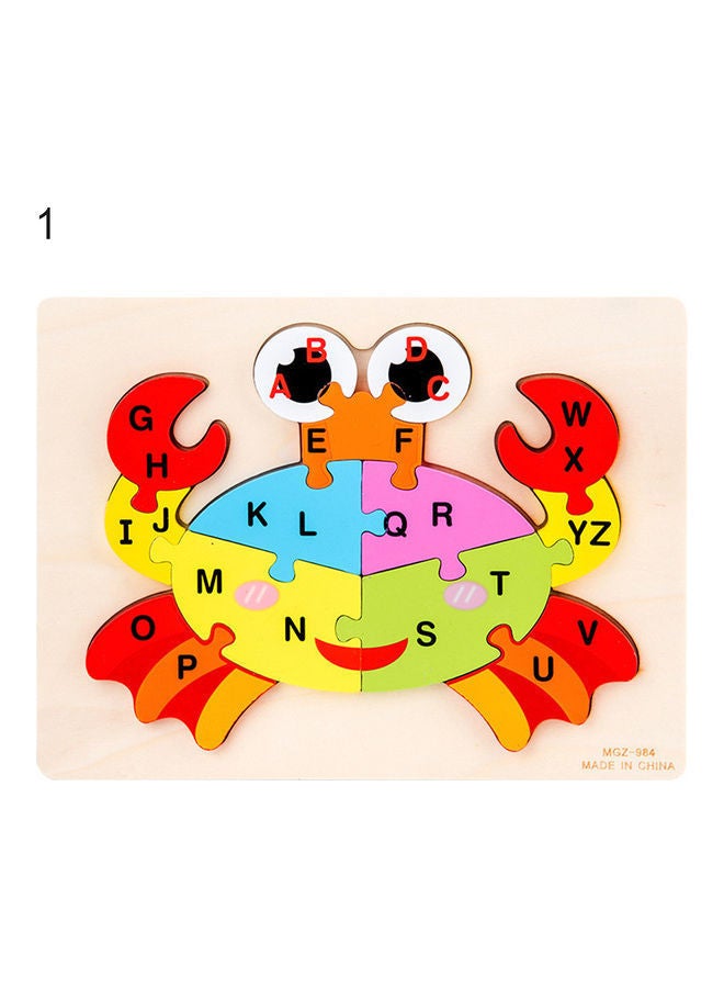 NIBEMINENT Wooden Crab Pattern Block Jigsaw Puzzle Set