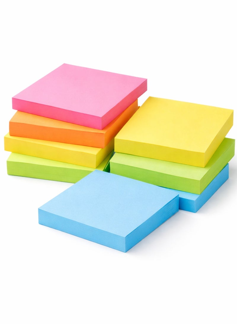Sticky Notes Multicolor Set of 5 Pads 100 Sheets Each Self Adhesive Memo Note Pads Square Color Sticky Papers for Office, School, Planner Reminder Notes - Image 1