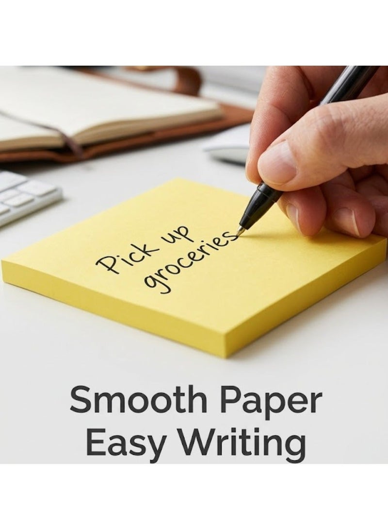 Sticky Notes Multicolor Set of 5 Pads 100 Sheets Each Self Adhesive Memo Note Pads Square Color Sticky Papers for Office, School, Planner Reminder Notes - Image 2