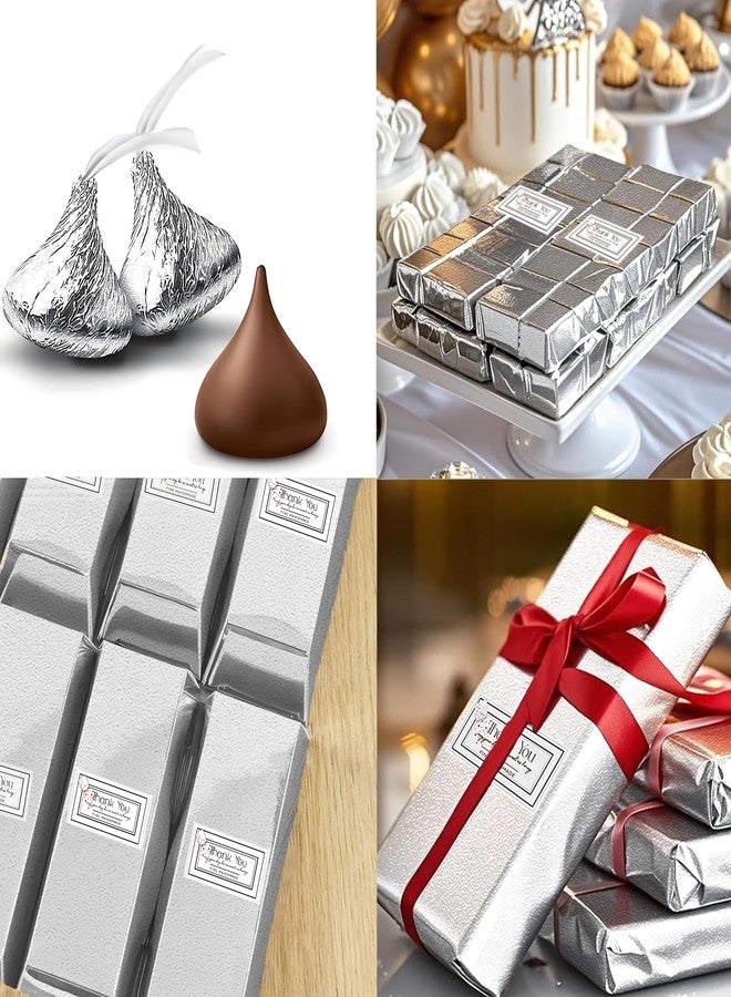 DOSAKEIKO 120 PCS Chocolate Bar Wrappers 7.9 Inch with 120 Stickers for Parties Wedding Birthday Homemade Candy Chocolate Wrappers Packaging and Foil Candy Wrappers (Gold+Silver+Pink) - Image 5