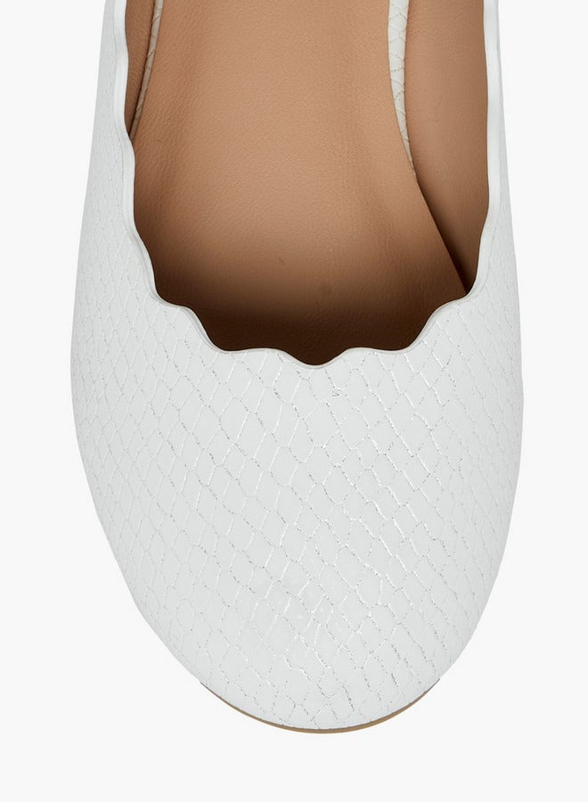 Little Missy Textured Slip-On Ballerina Shoes - Image 4