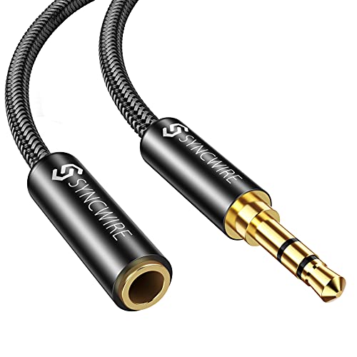 Syncwire Headphone Extension Cable - 6FT [Hi-Fi Sound][Gold Plated Jack][TRS] Nylon-Braided 3.5mm Male to Female Audio Extension Cord Compatible with iPhone iPad Smartphone Tablets Media Players - Image 1