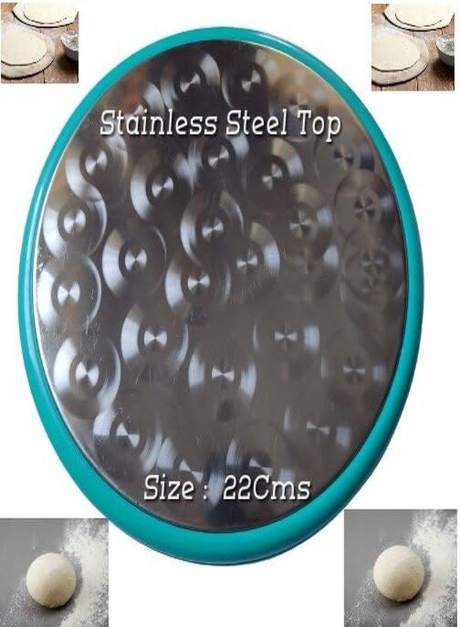 Trendmad Stainless Steel & Plastic Takta Belan for Making Chapathis/Parotas/Pizza and Bread, Roti Maker Polpat Multicolour Pack of 1 - Image 3