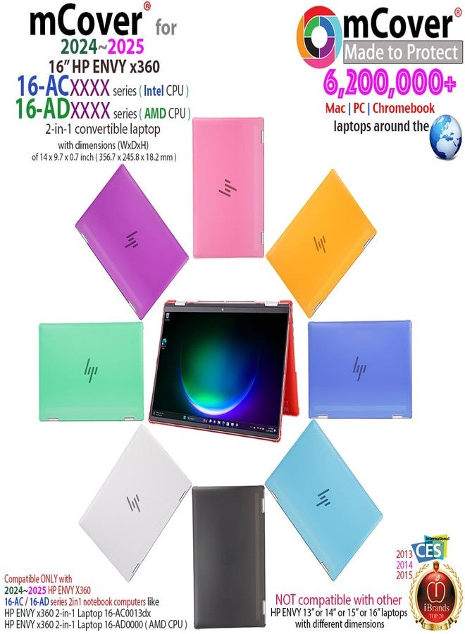 mCover Case ONLY Compatible for 2024~2025 16-inch HP Envy x360 16-ACxxxx / 16-ADxxxx Series 2-in-1 Windows Notebook PC (NOT Fitting Any Other HP Models) - Purple - Image 2