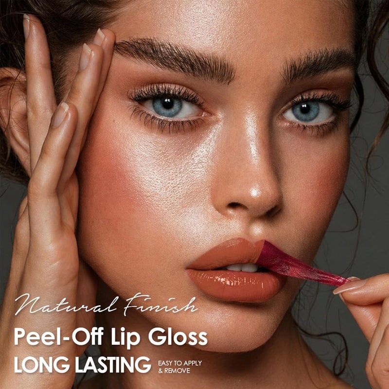 Peel off Lip Stain Set,Waterproof Matte Lip Tint for Women | Precise Application | Transfer-Proof Long Lasting Peel off Lip Gloss,Highly Pigmented Nude Lip Stain with Fruity Flavor / 2PCS - Image 3