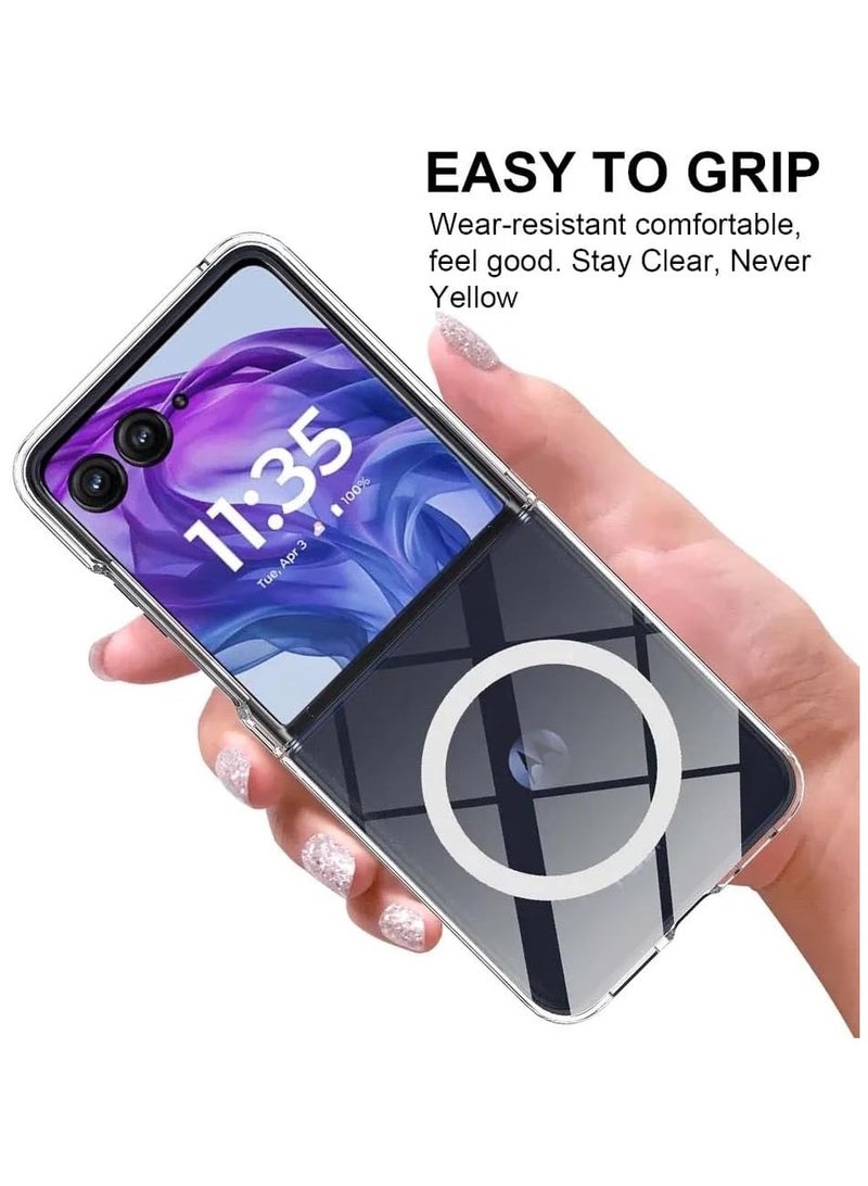 عام "غطاء شفاف مغناطيسي لـ Motorola Razr 60 Ultra - يدعم الشحن اللاسلكي مع حماية من السقوط والصدمات" - Image 3