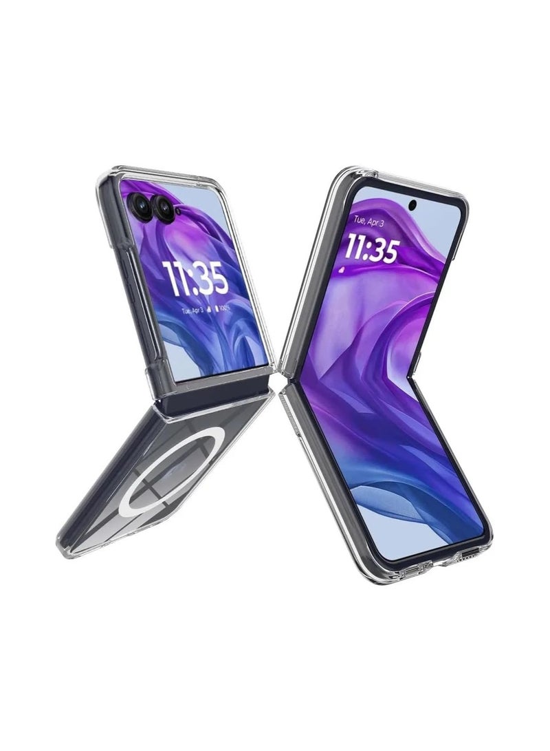 عام "غطاء شفاف مغناطيسي لـ Motorola Razr 60 Ultra - يدعم الشحن اللاسلكي مع حماية من السقوط والصدمات" - Image 1