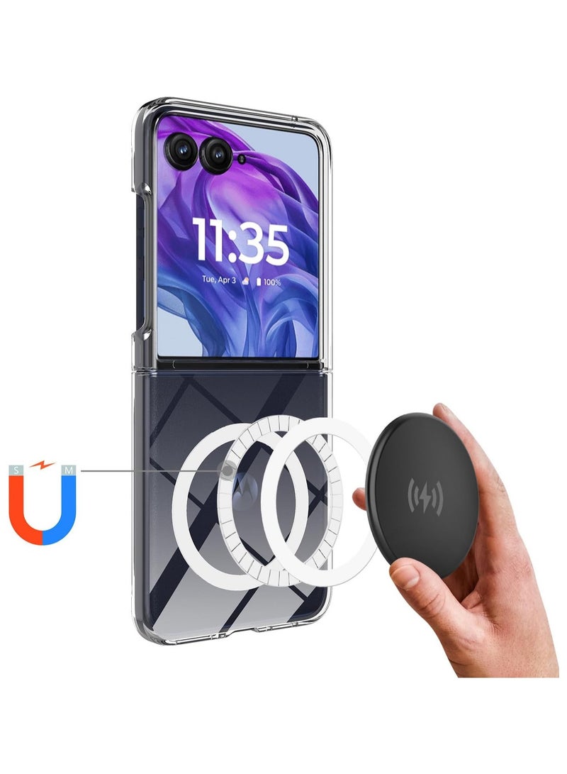 عام "غطاء شفاف مغناطيسي لـ Motorola Razr 60 Ultra - يدعم الشحن اللاسلكي مع حماية من السقوط والصدمات" - Image 2