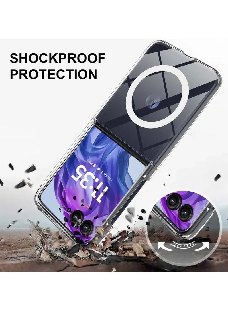 عام "غطاء شفاف مغناطيسي لـ Motorola Razr 60 Ultra - يدعم الشحن اللاسلكي مع حماية من السقوط والصدمات" - Image 4