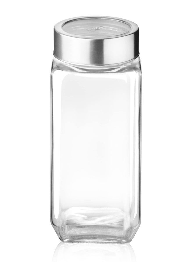 Treo by Milton Cube Storage Containers, 1800 ml, Glass Jar with Air Tight Steel Lid, 1 Piece, Transparent Jars for snacks, Pulses, Masala, Pickles, Cereals, Cookies, Dry Food - Image 2