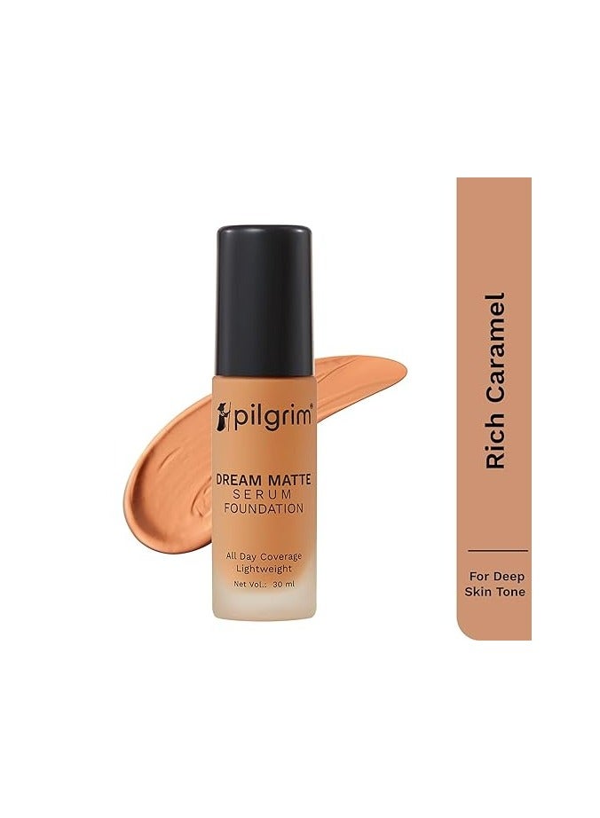 PILGRIM Pilgrim Medium Rich Caramel Serum Liquid Foundation, Matte & Poreless,30 ml |Foundation for face make up infused |Water-Resistant,All Day Coverage| All Skin Type - Image 3