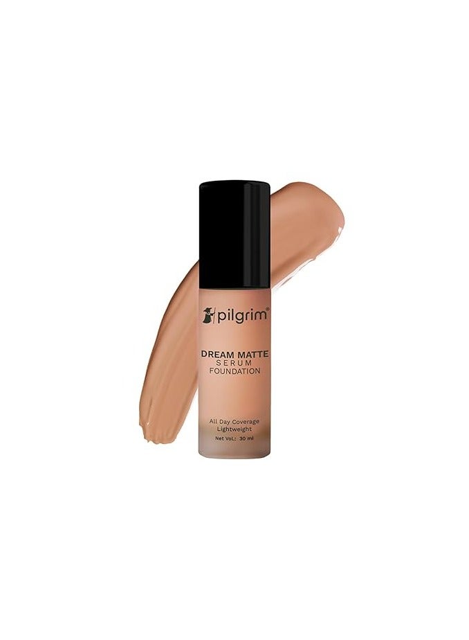 PILGRIM Pilgrim Medium Rich Caramel Serum Liquid Foundation, Matte & Poreless,30 ml |Foundation for face make up infused |Water-Resistant,All Day Coverage| All Skin Type - Image 1