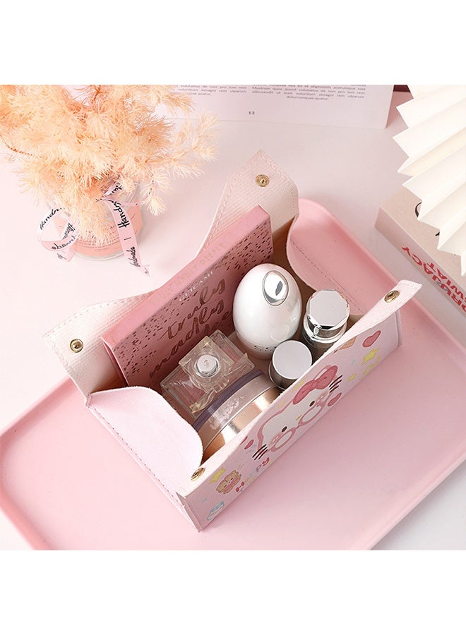 Cartoon Cute Tissue Box Cover, PU Leather Waterproof Sofa Table Desk Organizer for Living Room, Bedroom, Office - Image 5