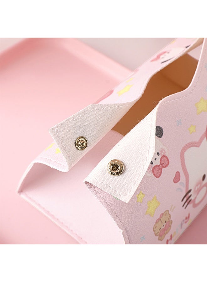 Cartoon Cute Tissue Box Cover, PU Leather Waterproof Sofa Table Desk Organizer for Living Room, Bedroom, Office - Image 3