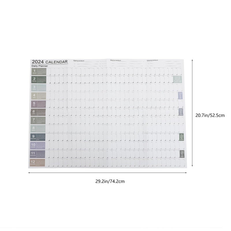 2024 Wall Calendar Planner with Soft Muted Colors for Home Office Annual Schedule - Image 3