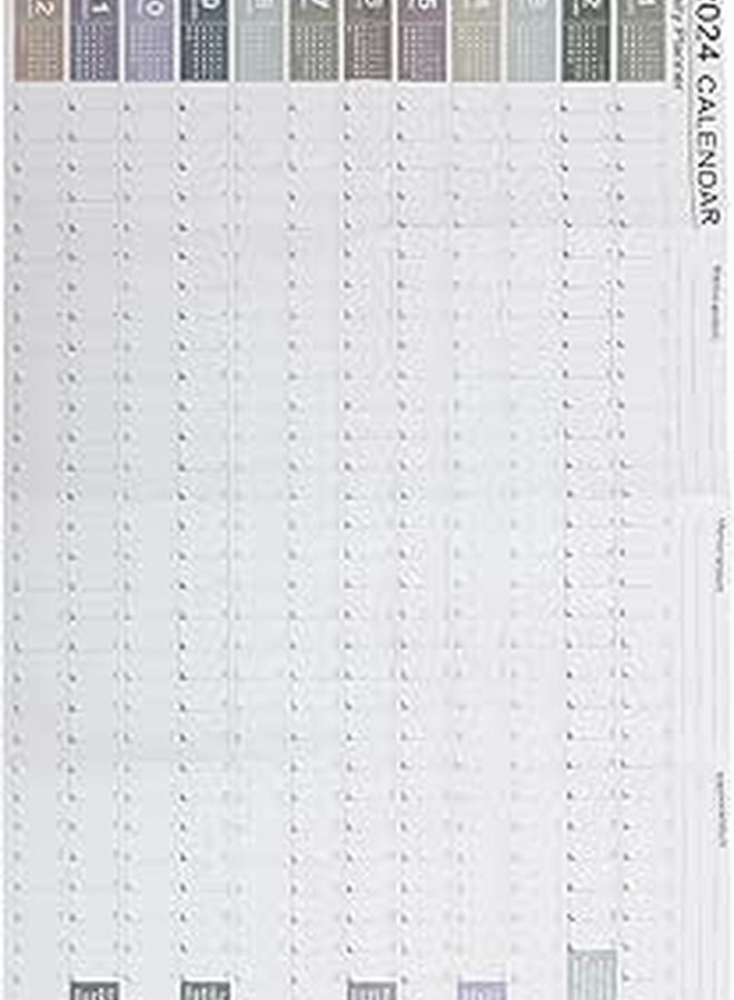 2024 Wall Calendar Planner with Soft Muted Colors for Home Office Annual Schedule - Image 1