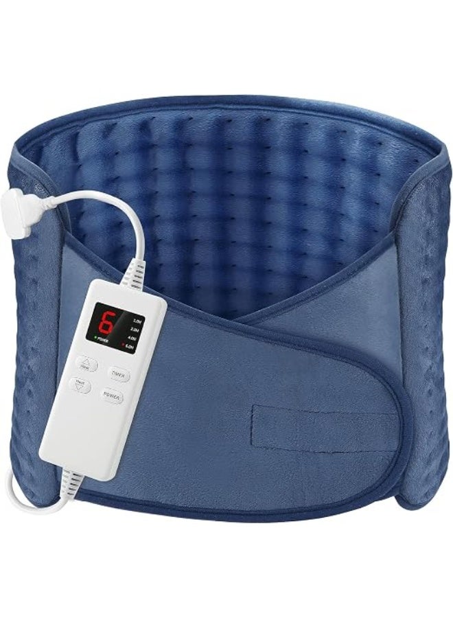Electric Heating Waist Belt with Adjustable Heat Levels, Digital Controller and Timer, Soft Washable Heat Wrap for Back, Waist and Abdominal Comfort, Daily Muscle Relaxation - Image 1