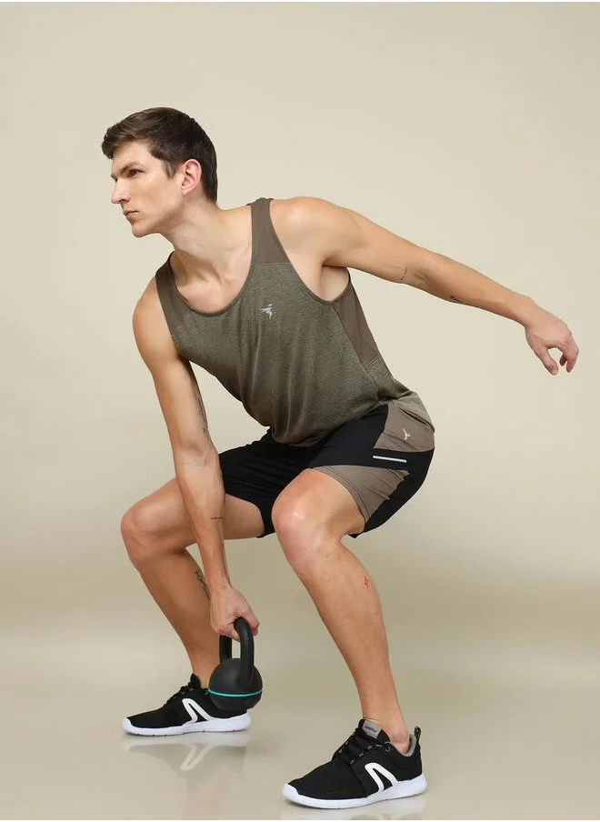 Technosport Melange Slim Fit Scoop Neck Vest by Styli