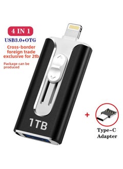 Generic For AppleAndroid Computer Typec Interface Mobile Phone U Disk For 32G-64G-128G Push-pull U Disk 1T 2TB-Color:Blue-Capacity:128gb  - Image 2