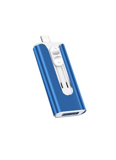 Generic For AppleAndroid Computer Typec Interface Mobile Phone U Disk For 32G-64G-128G Push-pull U Disk 1T 2TB-Color:Blue-Capacity:128gb  - Image 1