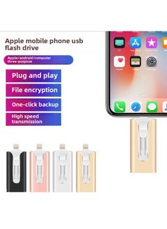 Generic For AppleAndroid Computer Typec Interface Mobile Phone U Disk For 32G-64G-128G Push-pull U Disk 1T 2TB-Color:Blue-Capacity:128gb  - Image 5