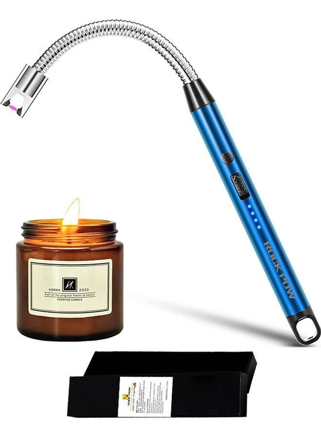 Rock Pow USB Type-C Rechargeable Candle Lighter Blue/Silver - Image 1