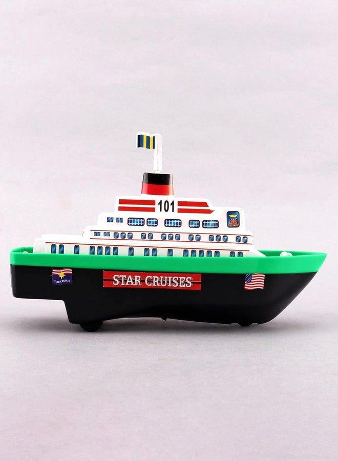 Space Enterprises Star Cruise Ship Boat Maintenance Free Pullback Spring Action Race No Sharp Edges (Pack of 1) Toy for Kids (Blue Color) - Image 4