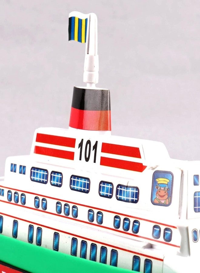 Space Enterprises Star Cruise Ship Boat Maintenance Free Pullback Spring Action Race No Sharp Edges (Pack of 1) Toy for Kids (Blue Color) - Image 3
