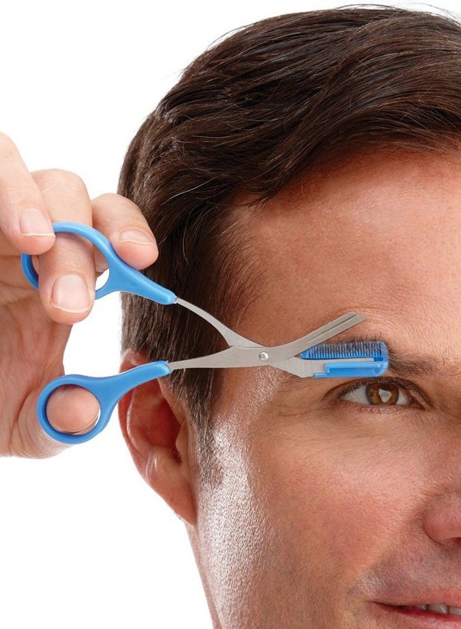 Collections Etc Eyebrow Scissors with Non Slip Finger Grips, Multi - Image 3