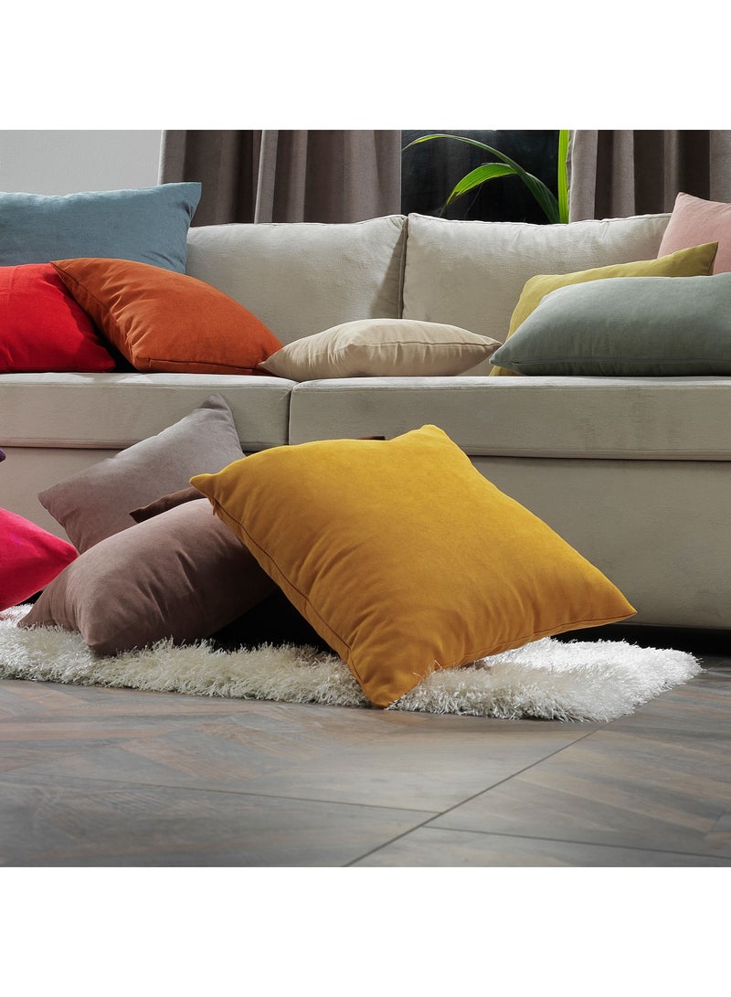 Zeenah Furniture Decorative Solid Color Invisible Zipper Diamond Cushion Cover Velvet Look Throw Pillow Set of 2 Cases for Chair Couch Bedroom & Livingroom Pillowcase - Image 5