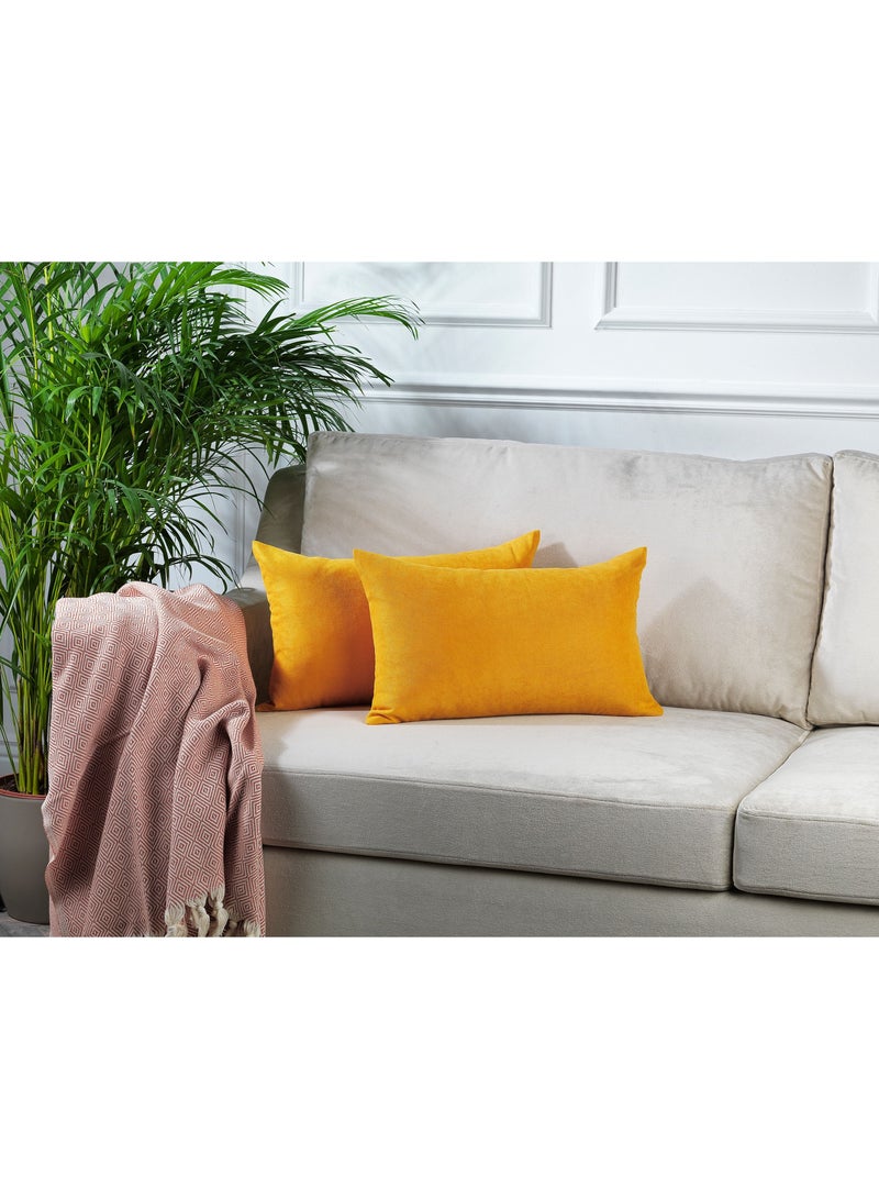 Zeenah Furniture Decorative Solid Color Invisible Zipper Diamond Cushion Cover Velvet Look Throw Pillow Set of 2 Cases for Chair Couch Bedroom & Livingroom Pillowcase - Image 1