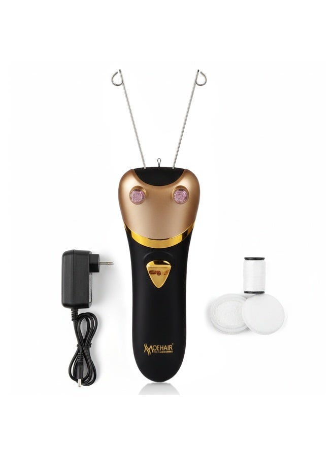 MoeHair Facial & Body Hair Removal Machine for Women MO-9081 , This machine is designed to give you smooth and clean skin in minutes, using safe and precise threading technology that suits all skin types, a powerful motor, electric powered, comes with a spare thread and power adapter, ideal for home use - Image 2